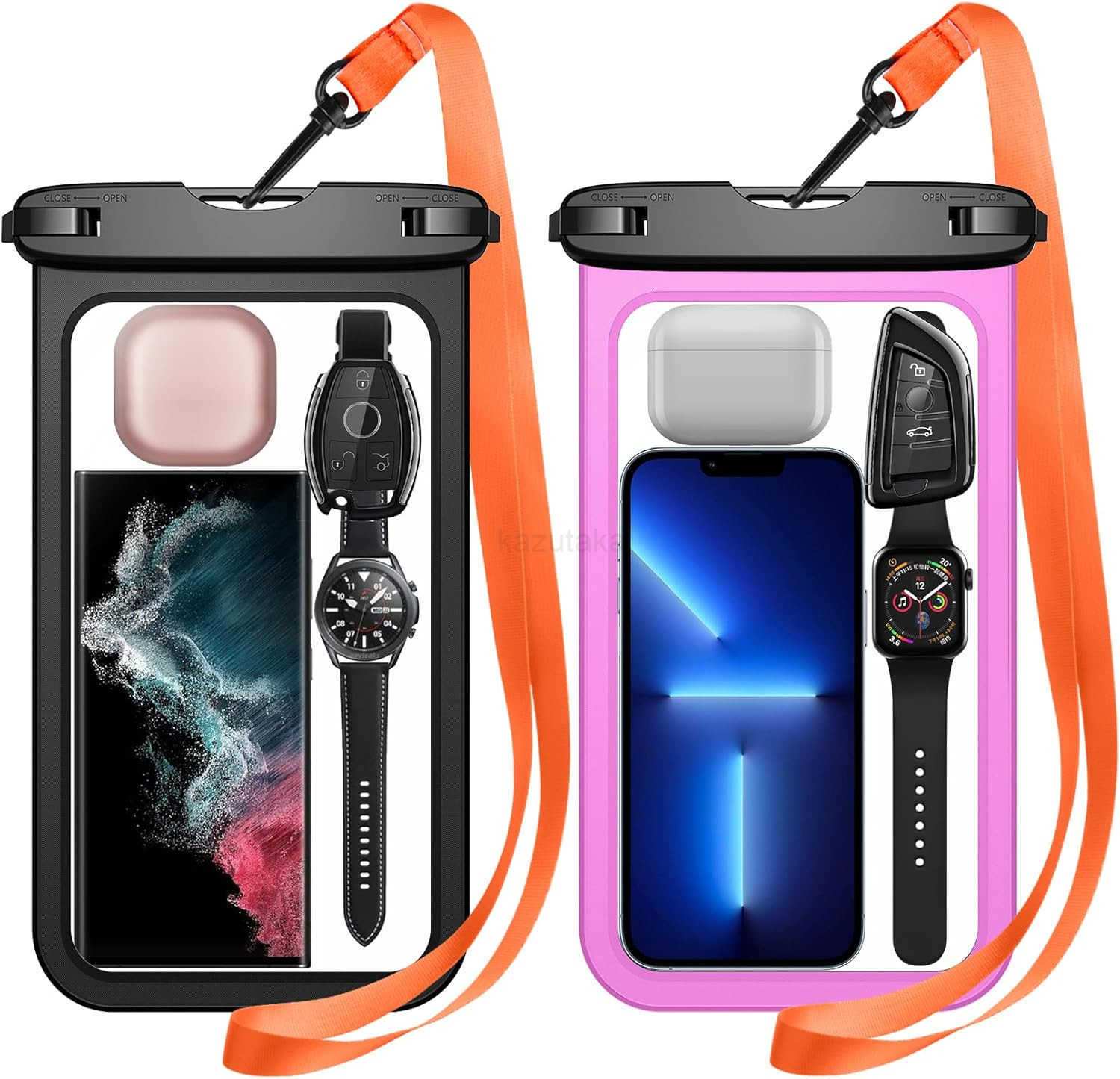 2 Pcs Waterproof Phone Pouch Up to 10 Large Universal IPX8 Waterproof Cell Phone Case Dry Bag with Lanyard for iPhone 16 Pro Max16E151413 S25 UltraS24