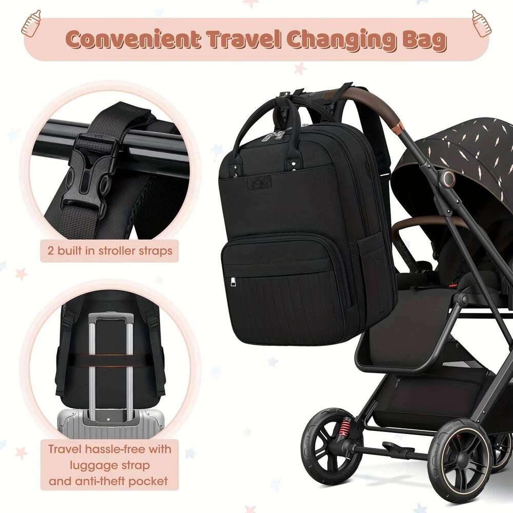 NEWHEY Backpack with Portable Changing Mat Nappy Multifunction Diaper Bags Large Rucksack Bag for Mom
