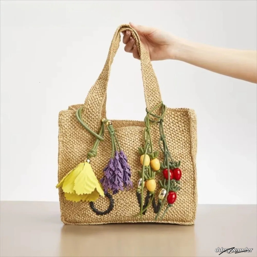 Lavender Leather Charm Tomato Pumpkin Pendant Decoration Couple All-Match Flower Keychain Bag Accessories 250714 ddmywonder ddmywonder ddmywonder
