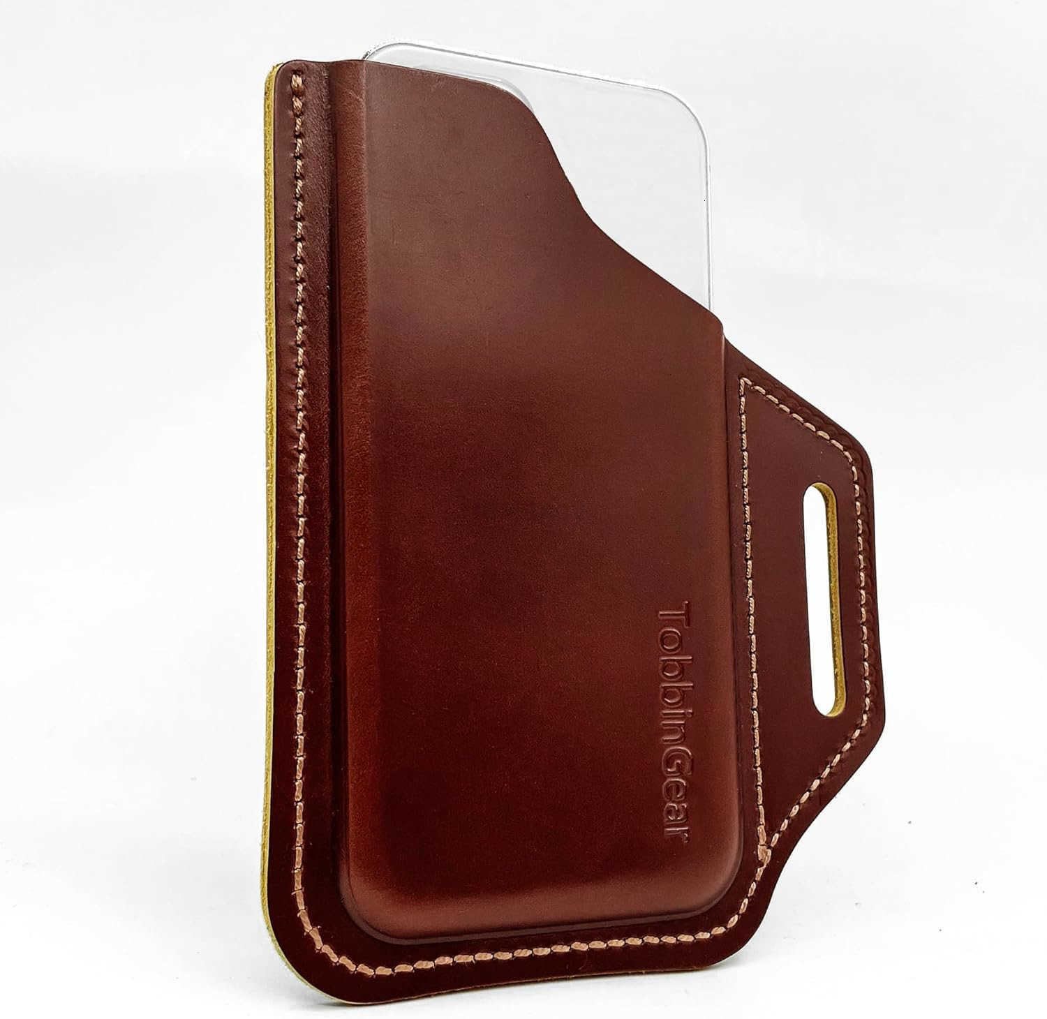 Leather Cell Phone Holster with Belt Clip Universal Phone Holster for Men Belt Holder Leather Case for iPhone Samsung Galaxy Phones Dark Brown LargeW2