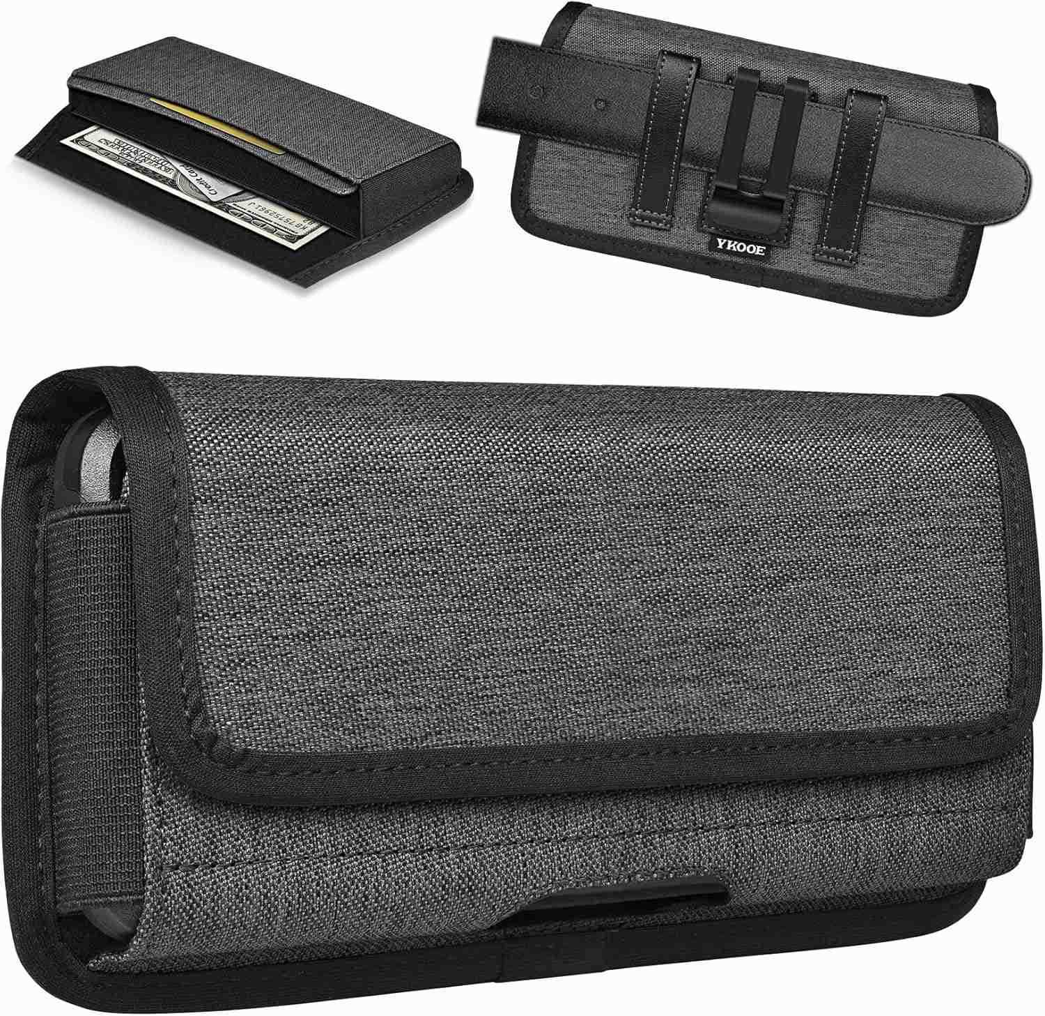 Nylon Holster Compatible with S25S24S23S21S20 Ultra A16 A15 A14 A13 A03s A32 Moto G Stylus Play Power 5G Cell Phone Belt Holder for Men Blue XXLW25090