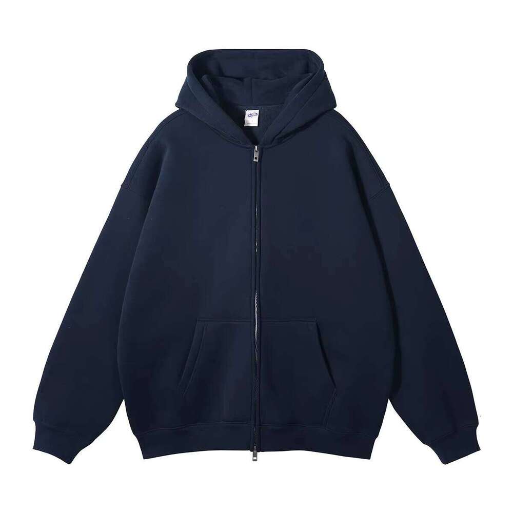 High Quality Men's Wool Drop Shoulder Heavyweight Zip Up sweatshirts