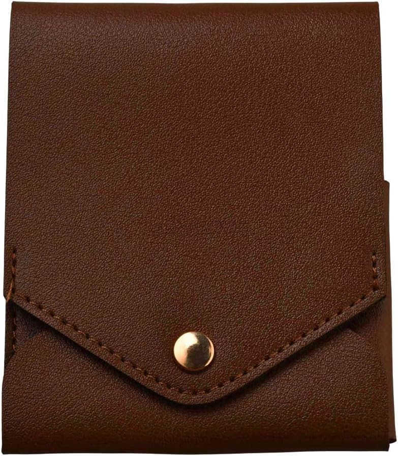 Compact Wallet Handmade Faux Leather Banknote Storage with Pen Slot Brown Slim Minimalist Bifold Card Holder for Men Daily Commuting Business TravZ250