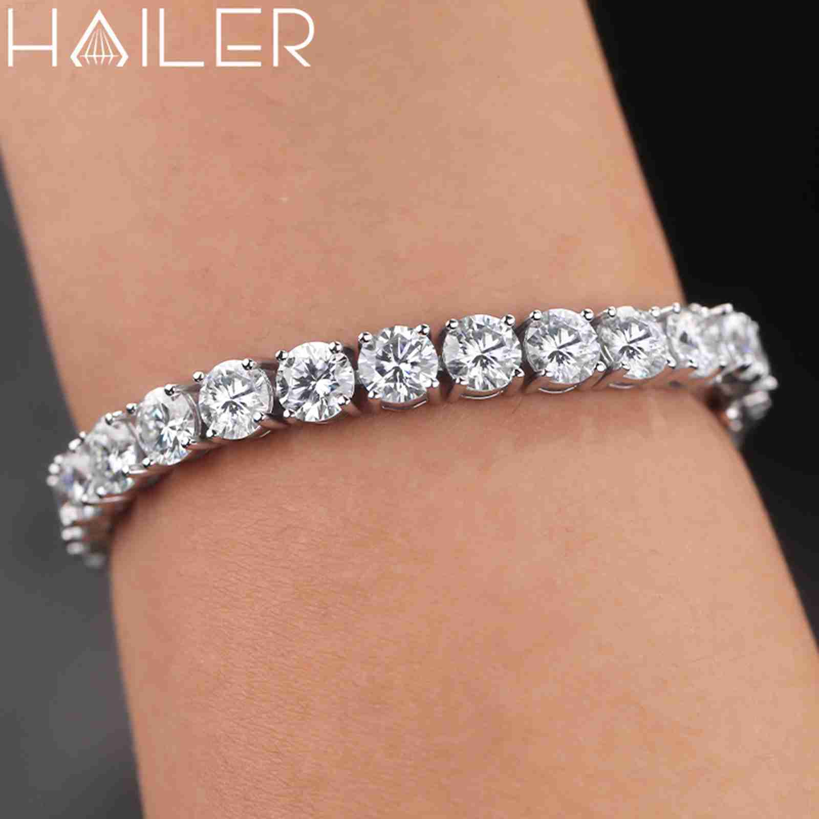 Classic 5MM 6MM Round Moissanite Bracelet Custom Moissanite Bracelet Women Tennis Bracelet 925 Silver