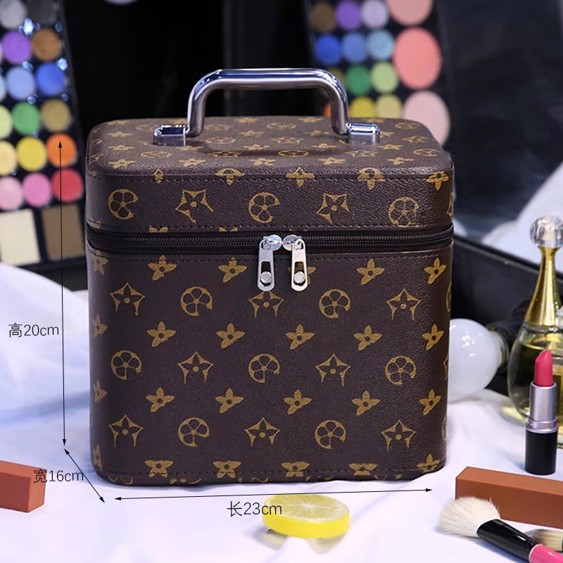 Free shipping designer bag Makeup bag for women portable large capacity new high-end cosmetics storage box with mirror black white