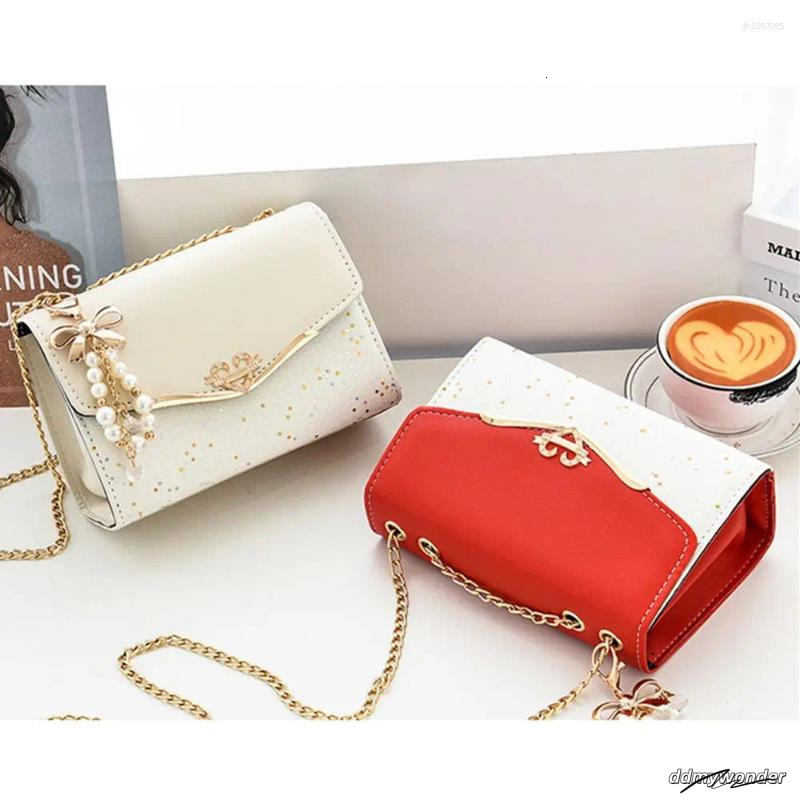 Shoulder Bags Trendy Fashion Ladies Crossbody Small Square Bag Girls Cross Tassel Pendant Sequin Embellished PU Polyester ddmywonder ddmywonder