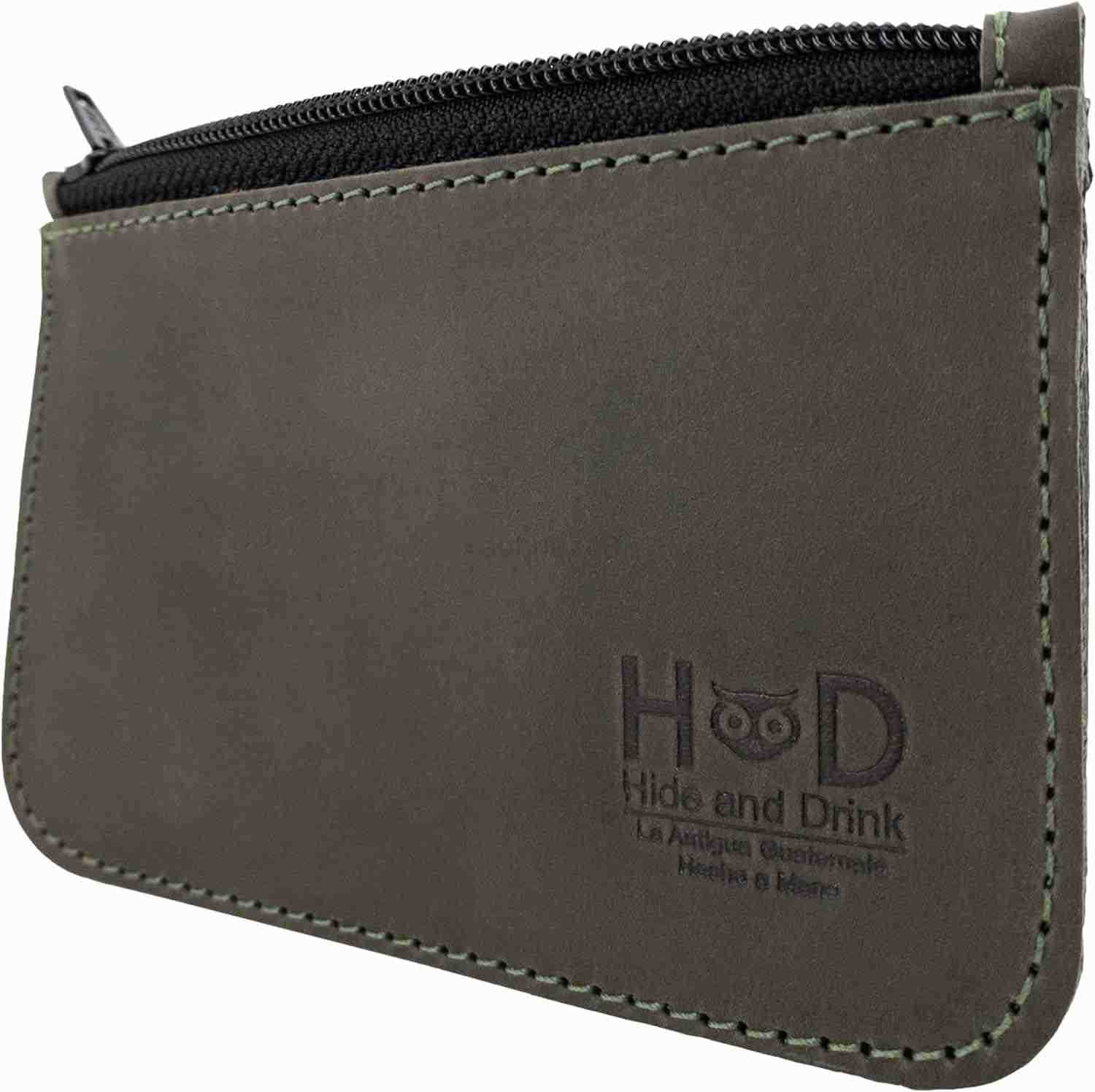 Zippered Wallet Card Case Folded Bills Storage Coin Organizer Travel Accessories Full Grain Leather Handmade Bourbon BrownZ250910