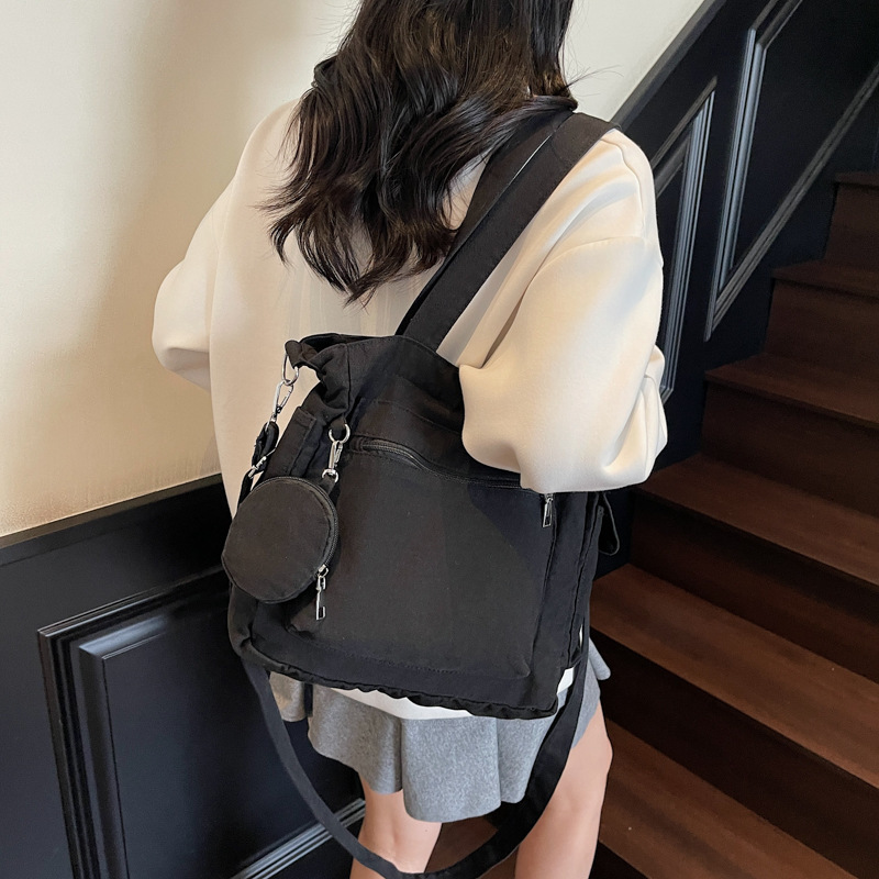 Free shipping designer Solid Color Canvas Bag Shoulder Bag Women Large Capacity Student Commuter Bag Versatile Tote Bag Fashion Simple Crossbody Bag