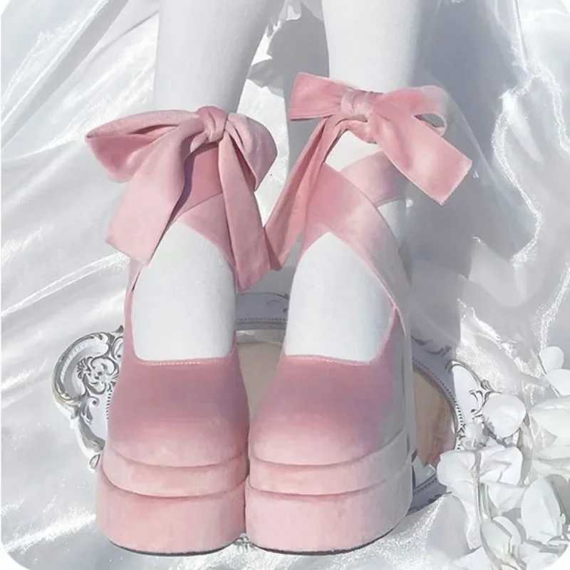Luxury Shoes Fashion Designer Platform Women Mary Jane Shoes Cross Strap Thick Heel Shoes Ladies College Style Dress Pumps Shoe W250910