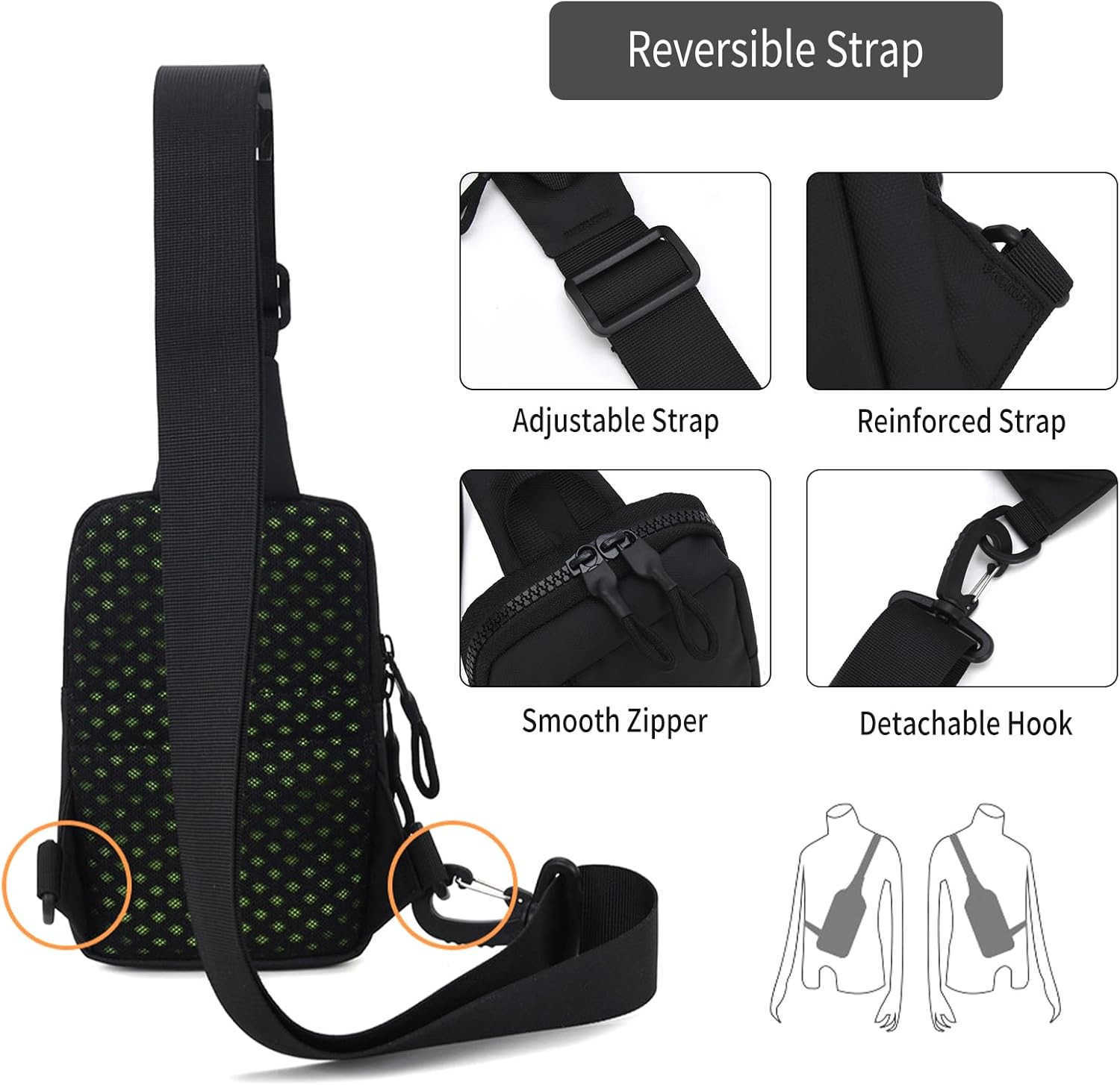 Small Crossbody Bag for Men Women Mini Sling Bag Travel Running Phone Daypack Cross Body Shoulder Bags with KeyholderW250911