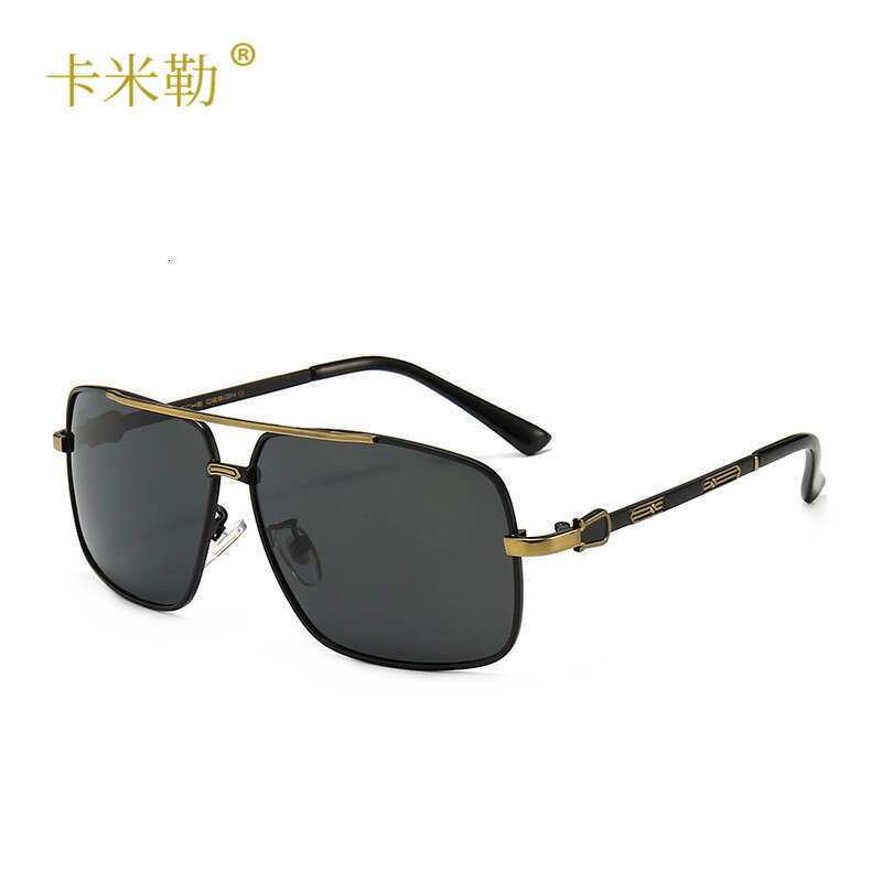 New Men's Polarized with Blue Coating, Fashionable Large Frame Sunglasses for Driving and Travel 8863