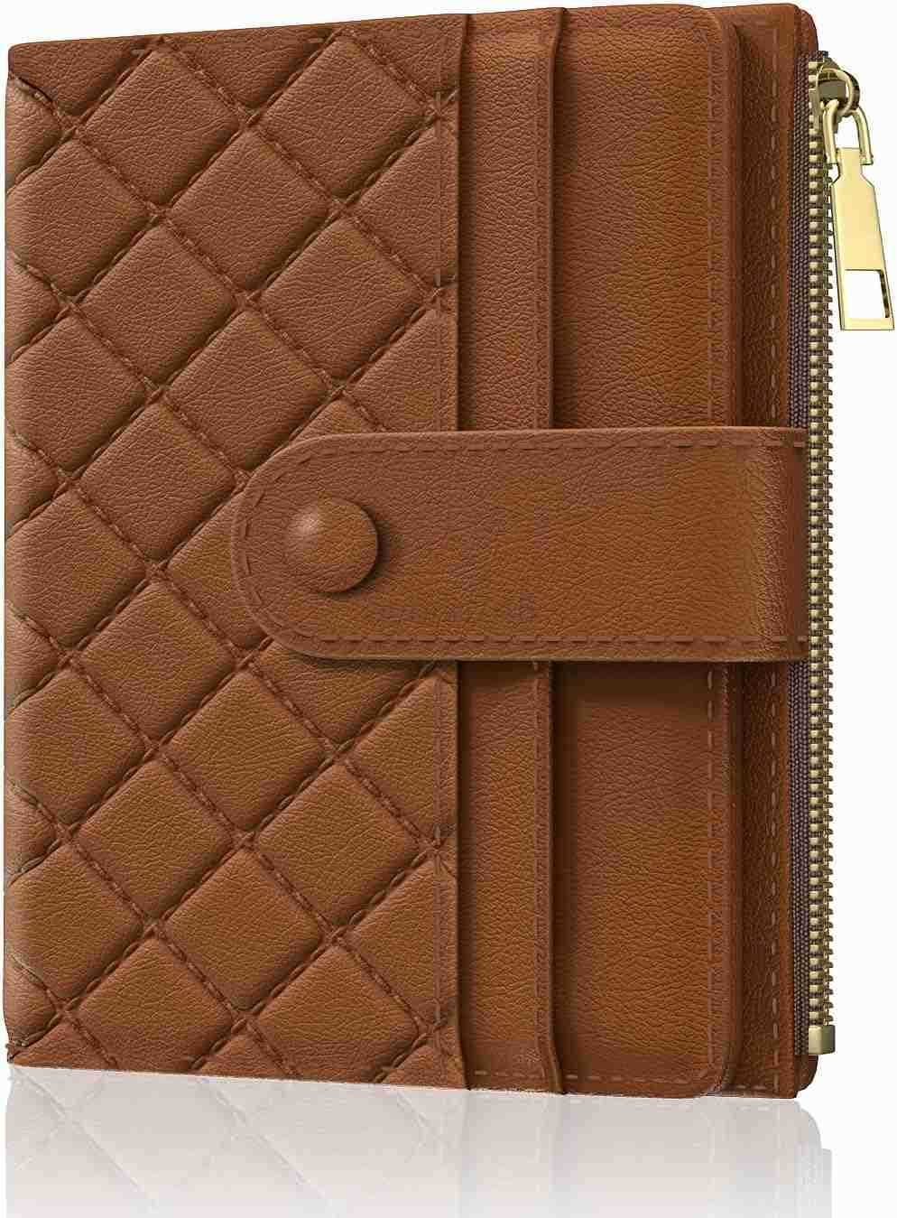 Womens Wallet RFID Small Slim Wallets for Women Compact CARD Holder Cute Leather Bifold Ladies Purse with Zipper Coin Pocket and ID Window RedZ250910