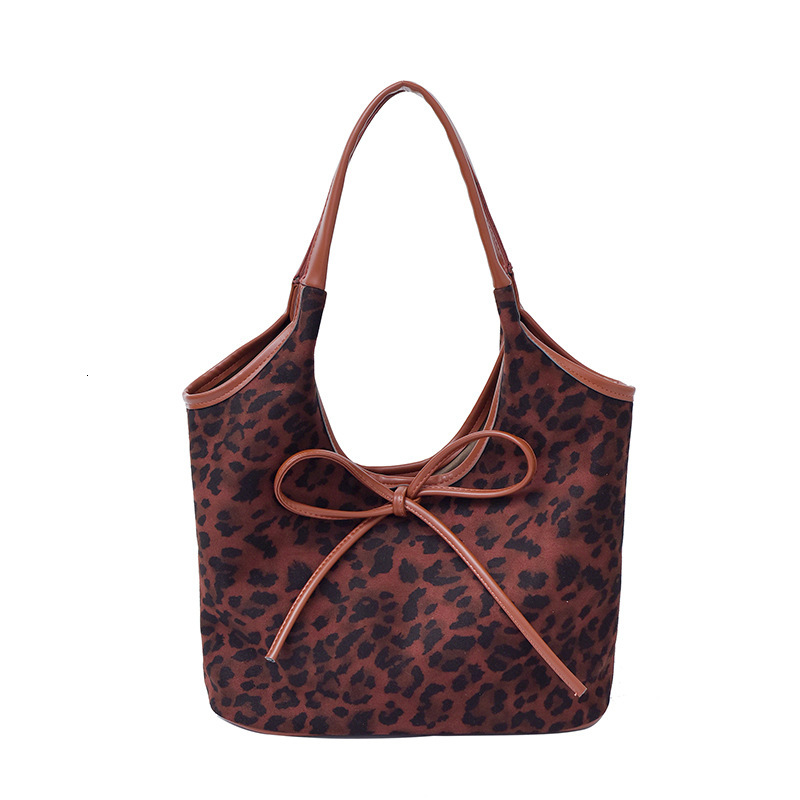 Fashion leopard print shoulder bag 2025 new designer retro women's bag multifunctional casual handbag