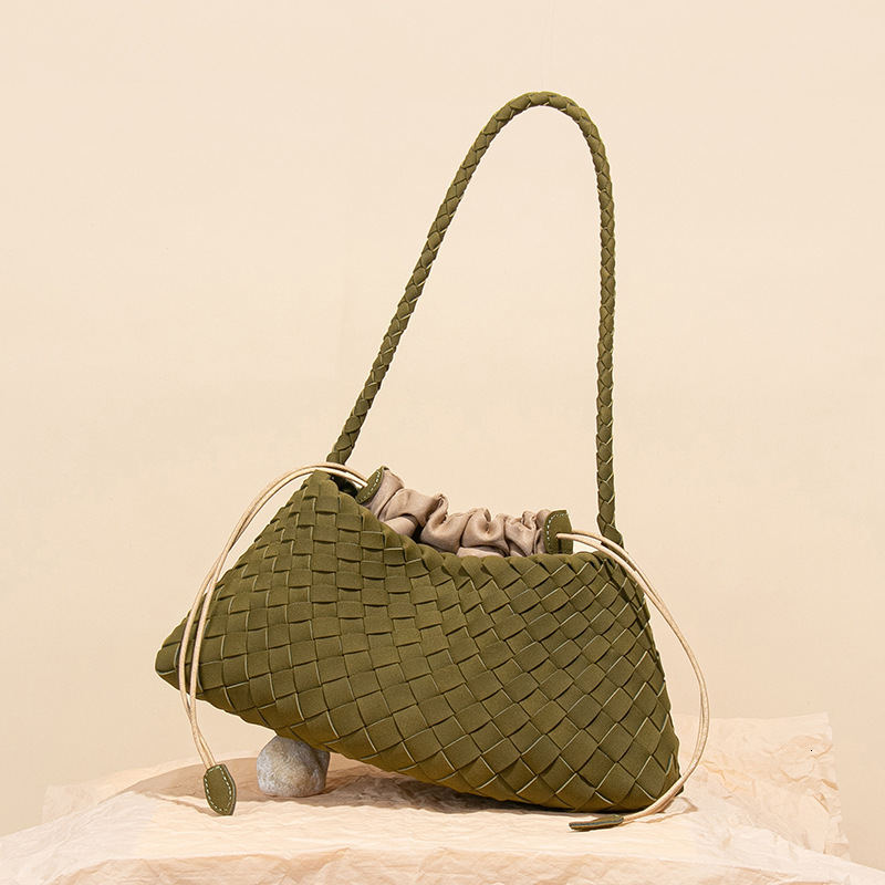 Women's High-End Versatile Autumn Winter Suede Woven Underarm Matte Material Shoulder Bag