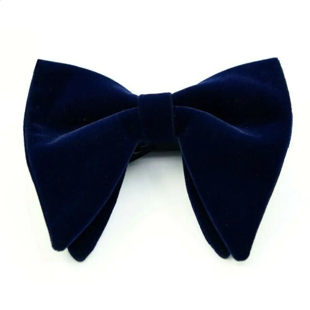 Males Oversized Bow Tie Solid Velvet Bowtie Wedding Party Tuxedo Adjustable Necktie Big Bow Tie 250909