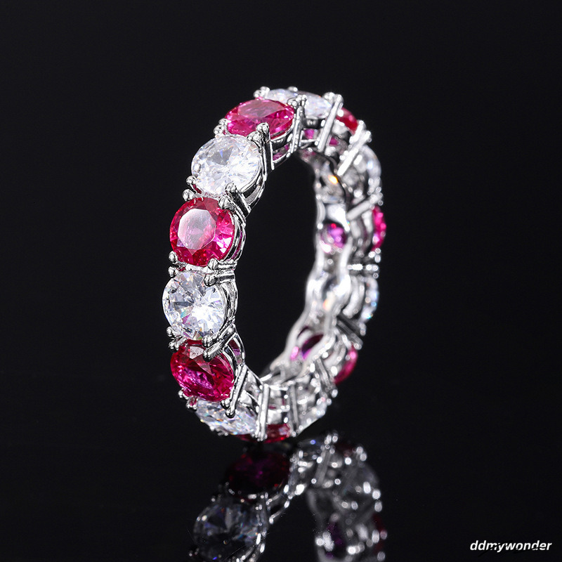 Designer Wedding Rings Zhuang Shengsheng Jewelry S Solid Sier Imitation Gemstone 5Mm Geometric Trendy Retro Band Ring For Women ddmywonder ddmywonder