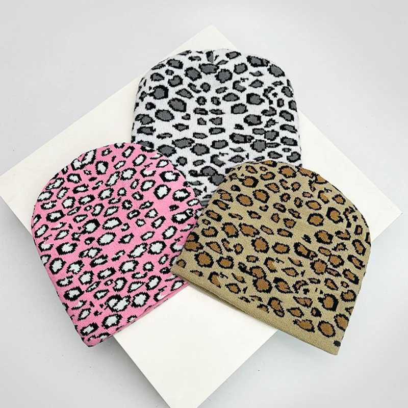 Autumn and Winter Leopard Speckles Wool Knitted Hats Personal Warm Retro Beanies Versatile Hip Hop Fashion ins Niche StreetXJ250910