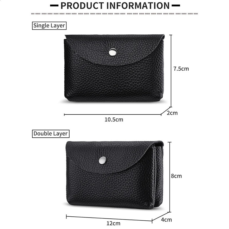 Genuine Leather Short Coin Wallets Card Holder Bag Case Portable Retro Cowhide Small Money Purse For Men Women Earphone Pouch250906