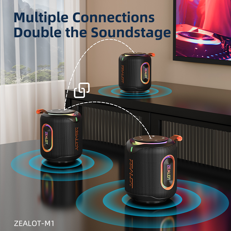 M1 Portable Bluetooth Speaker for Outdoor Use 30W Stereo Sound IPX6 Waterproof 24H Playtime Wireless Speaker for Camping Hiking Beach Party.