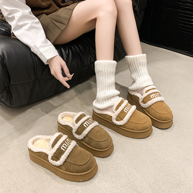 Free shipping Designer Slippers Fashionable comfortable Baotou slippers womens shoes for autumn winter wearing cotton shoes outside