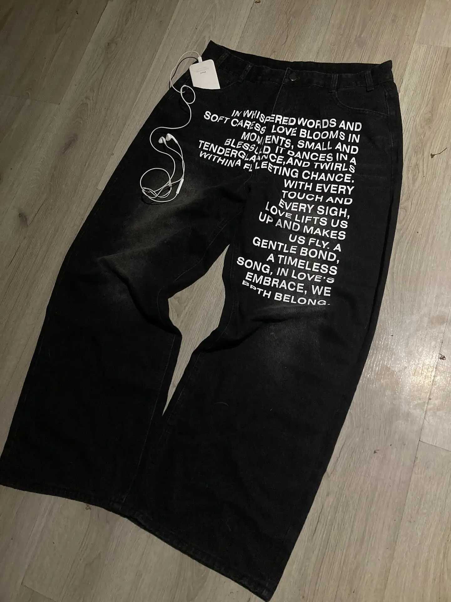 Y2k Hot Sell Letter Denim Pants Embroidery Baggy Jeans Straight Wide Leg Jeans Casual Hip Hop Streetwear Z250910