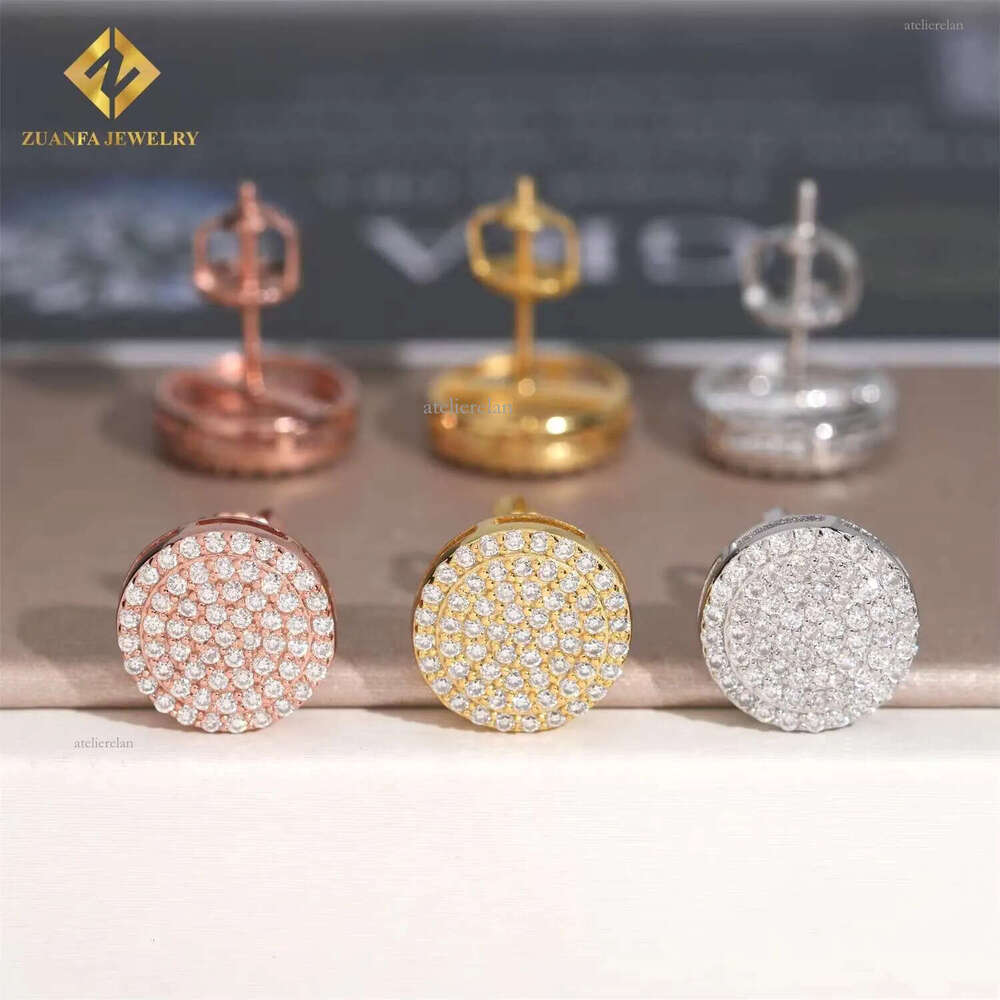 Wholesale VVS Fine Jewelry Pass Dia Tester Hip Hop Earrings Sterling Sier Iced Out Moissanite