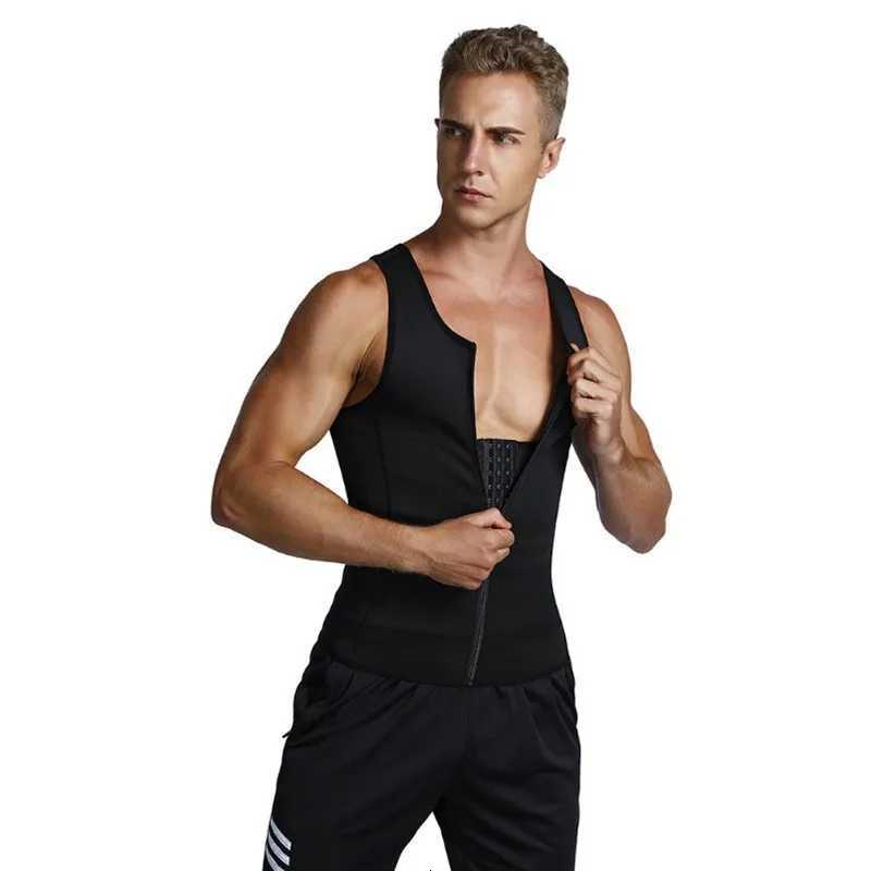 1pcs Mens corset Waist Men Slimming Body Shaper Vest Zipper Buckle Type Correction Abdomen Tank Top Fitness Shapewear W250910