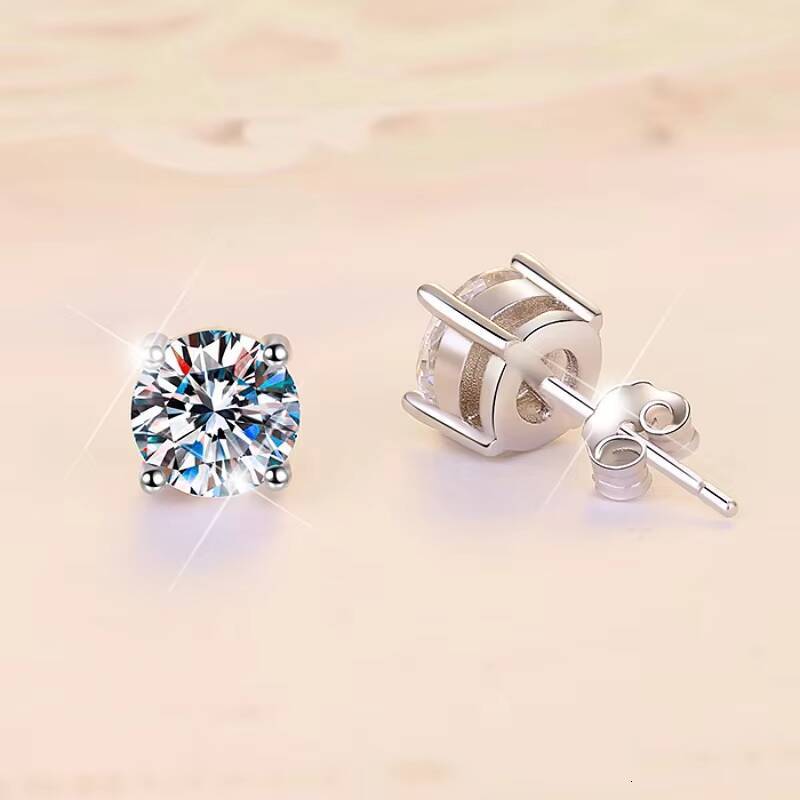Factory Wholesale Waterproof Nickel Free GRA Diamond Jewelry 925 Silver Sterling 05 Karat Moissanite Earrings