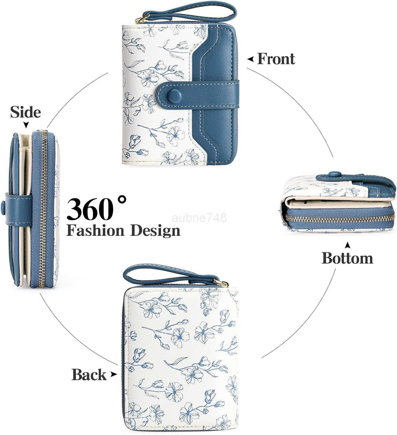 Small Wallet for Women Leather RFID Blocking Bifold Zipper Pocket CARD Holder Purse Wallets with ID WindowZ250910