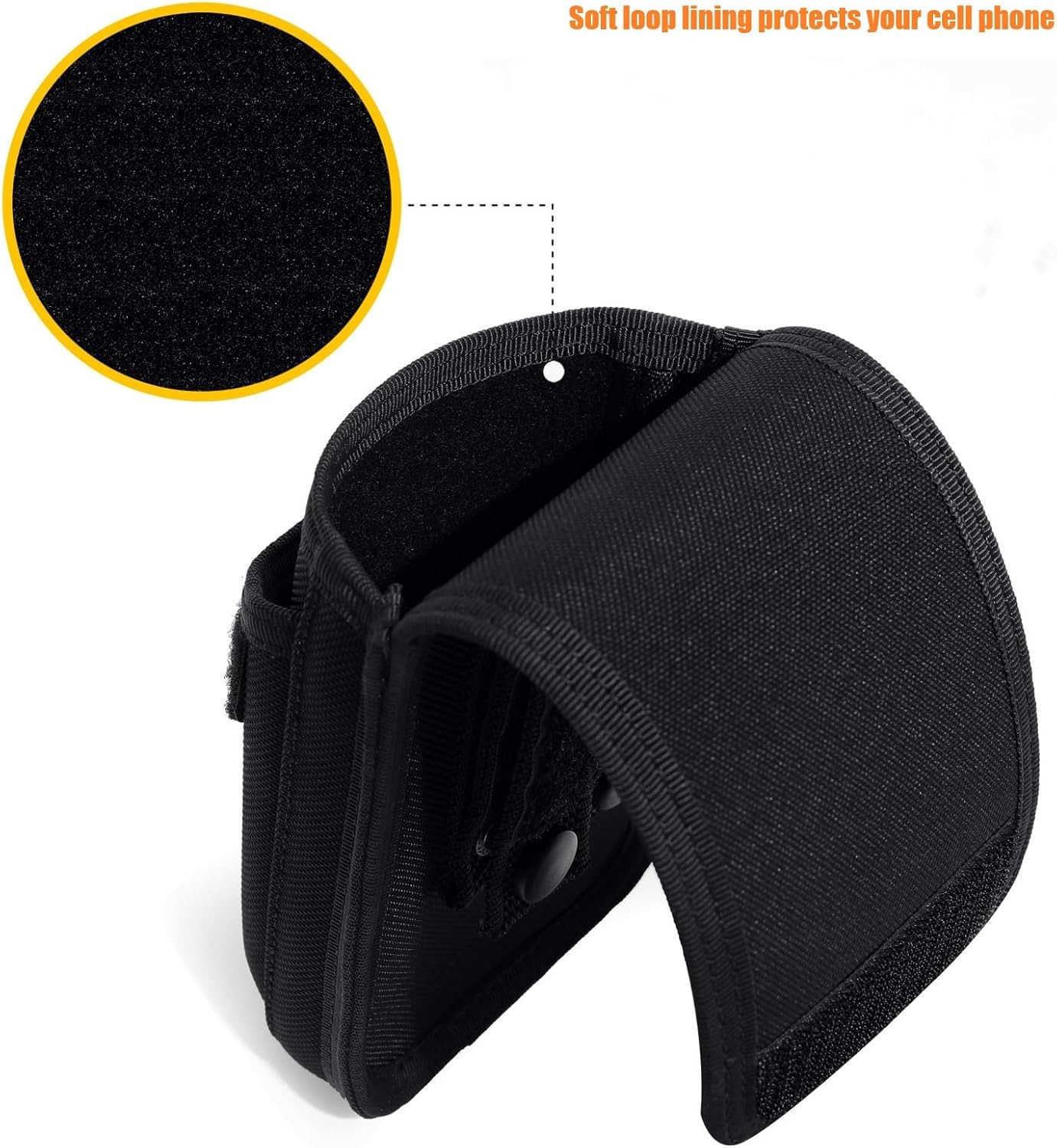 Tactical MOLLE Phone Pouch Case Dual Mobile Holder Holster fit Belt Vest Hevay Duty Nylon Carrier Bag for Police LE Security EMS EMT Construction Rang
