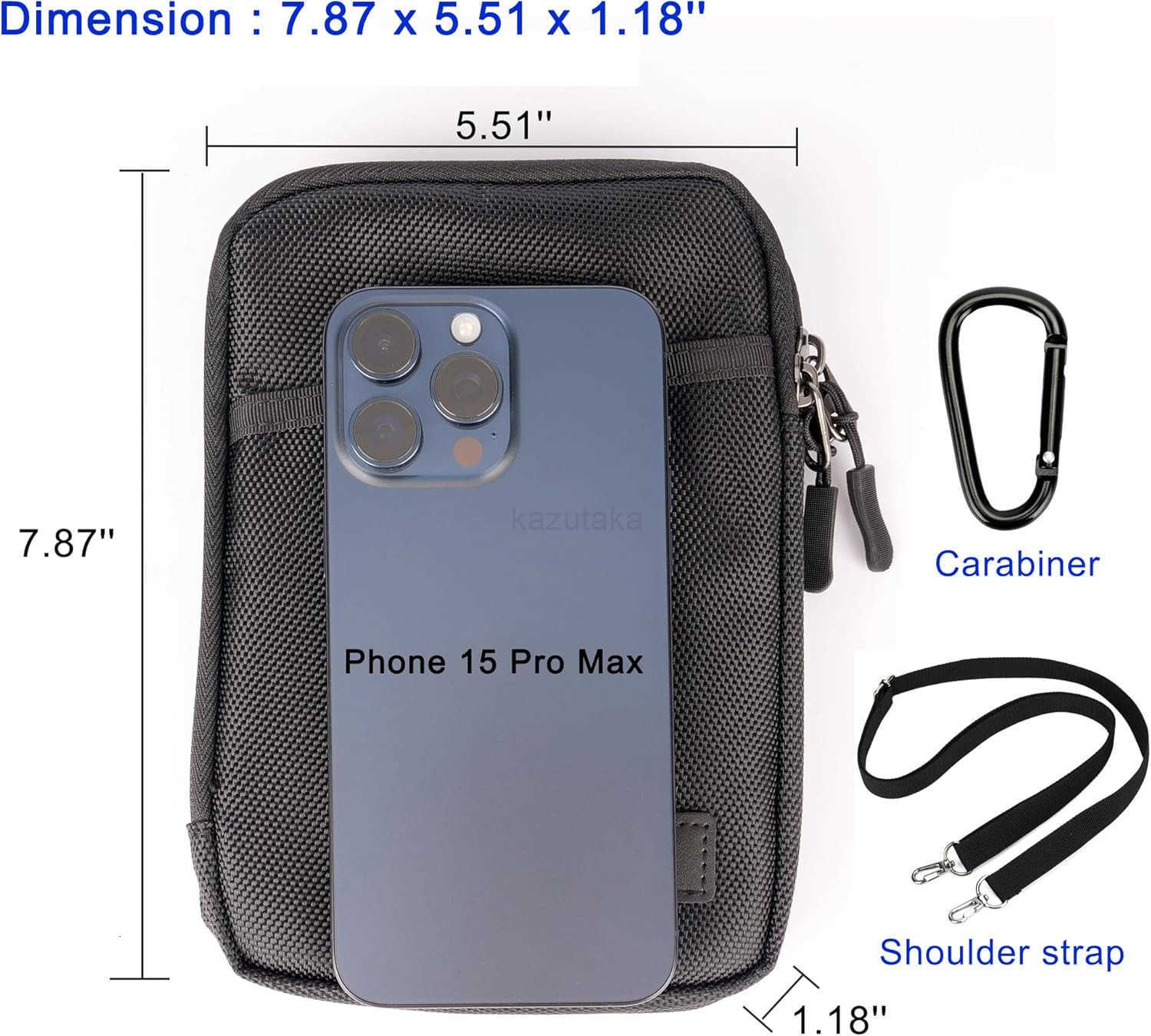 Travel Cell Phone Pouch Belt Pouch Dual Phone Holster Crossbody Bag with Shoulder Strap for iPhone 16 15 14 Pro Max Case Holder with Neck Lanyard Smar