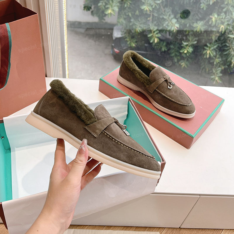 Designer Shoes Designer Shoes Men Loafers Womens Comfort Clog Suede Shearling Loafers Flats Fur Leather Platform Mule Dress Shoes Luxury Shoes Women