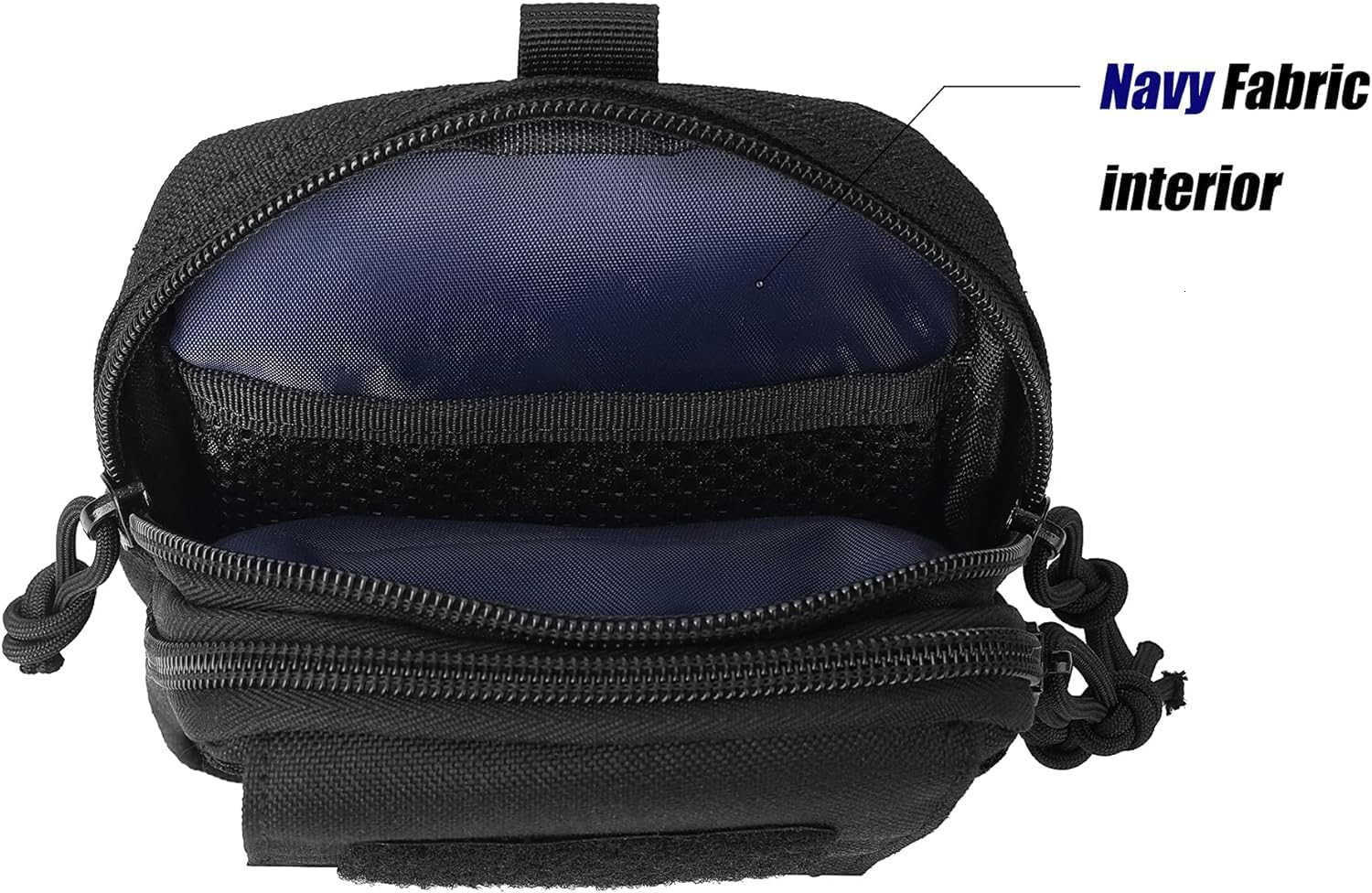 Multipurpose Tactical Molle Mobile Phone Belt Pouch EDC Gadget Slim Utility Waist Bag with Cellphone Holster Large Black Z250910