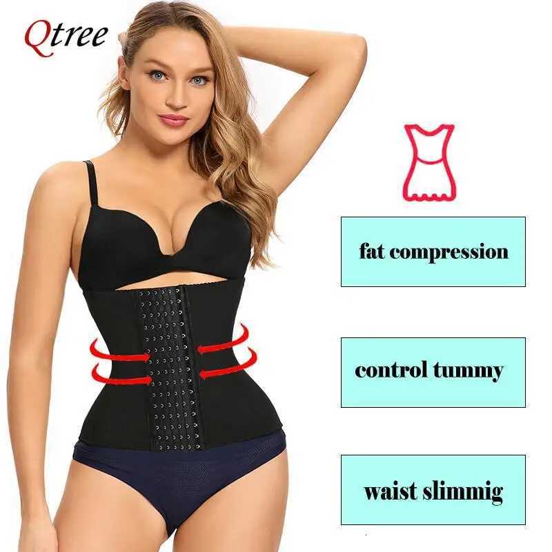 Qtree 6 Hooks Waist Belt Women Belly Trimmer Body Shaper Corset Firm Tummy Control Strap Steel Bone Compression Corset W250910