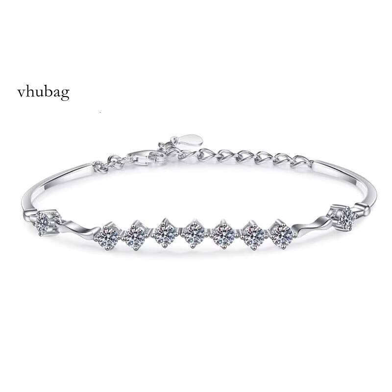 Customized Sier Moissanite Star River Bracelet Women Excellent Cut Gold Plated Cute Classic Style for Gifts Parties