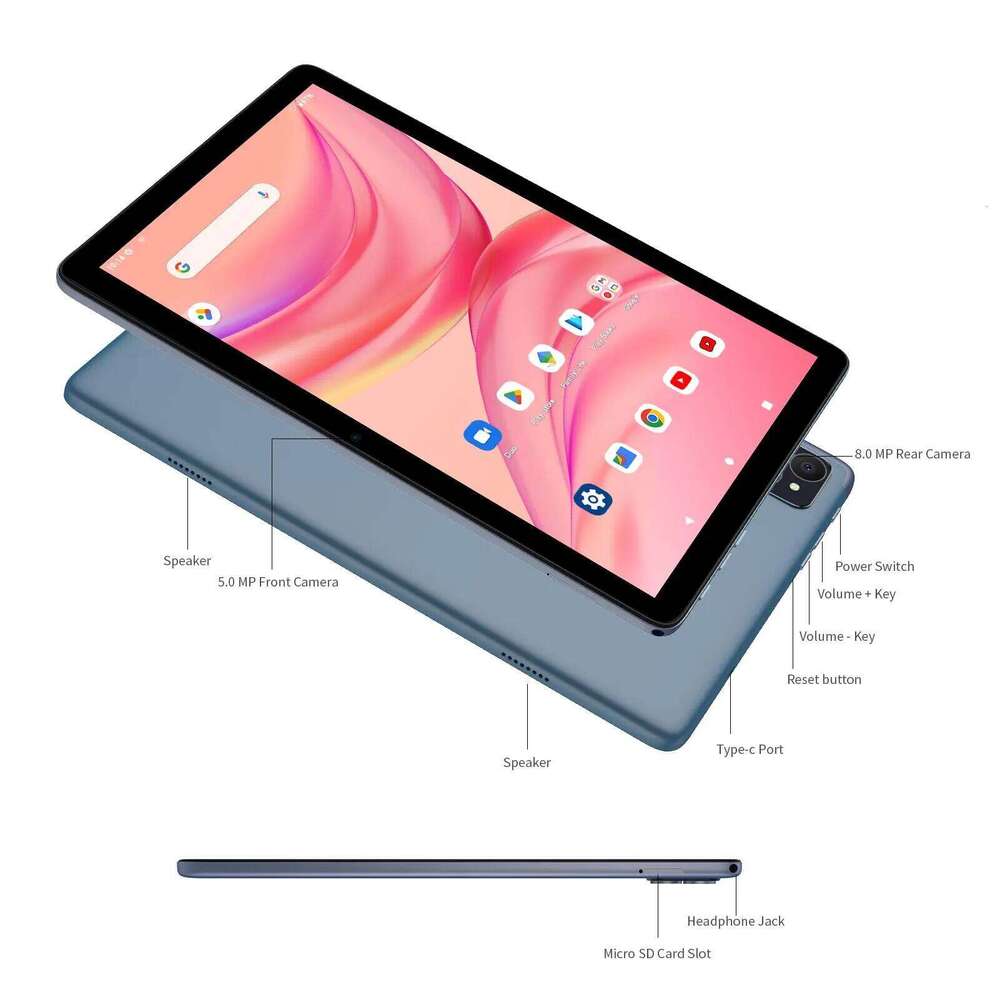 VASOUN Android 14 Tablet 10.1", 12Gb(6+6 Expand) Ram, 128Gb Rom, Octa Core, Dual SIM 4G Unlocked With 2.4G/5G Wifi GPS