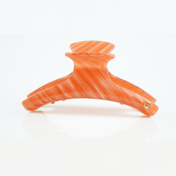 Premium oversized curved clip with feminine temperament, versatile acrylic hair clip, hair style shark clip Chase the Orange Era, Fashionable Orange H