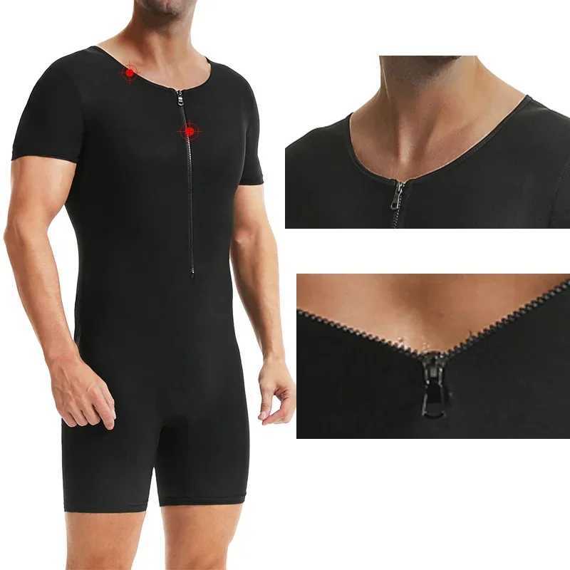 MrifDila Hot Sweating Jumpsuits Men Waist Sauna Suit Body Shaper for Fitness Gym Exercise Training Weat Bodysuits Men W250910