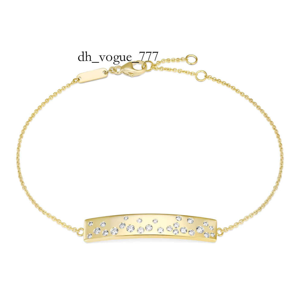 New Arrival High Quality Gold Plated Engravable Stainless Steel Bar Dia Moissanite Bracelet Women