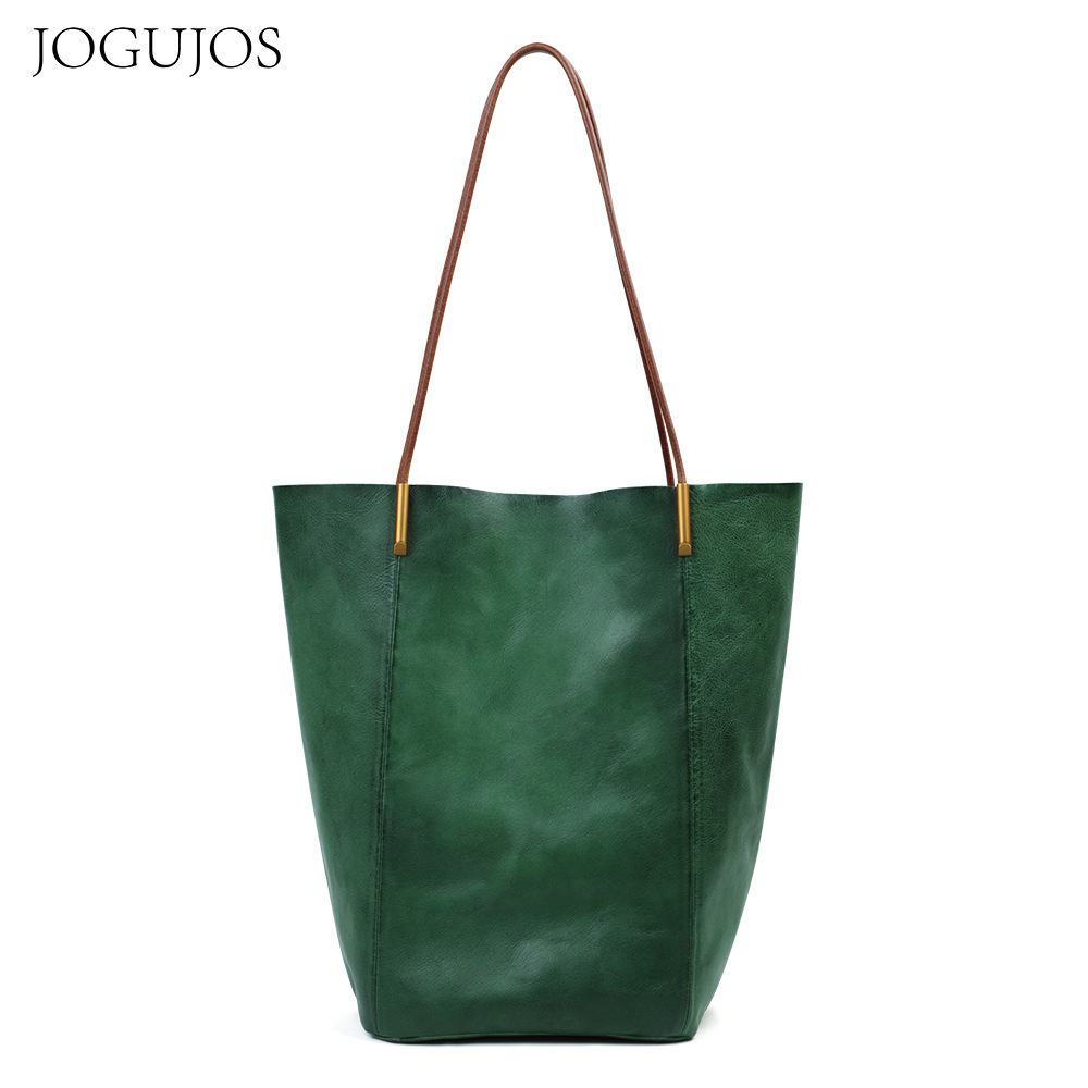 Single shoulder JOGUJOS leather large capacity commuter leisure high quality female tote bag