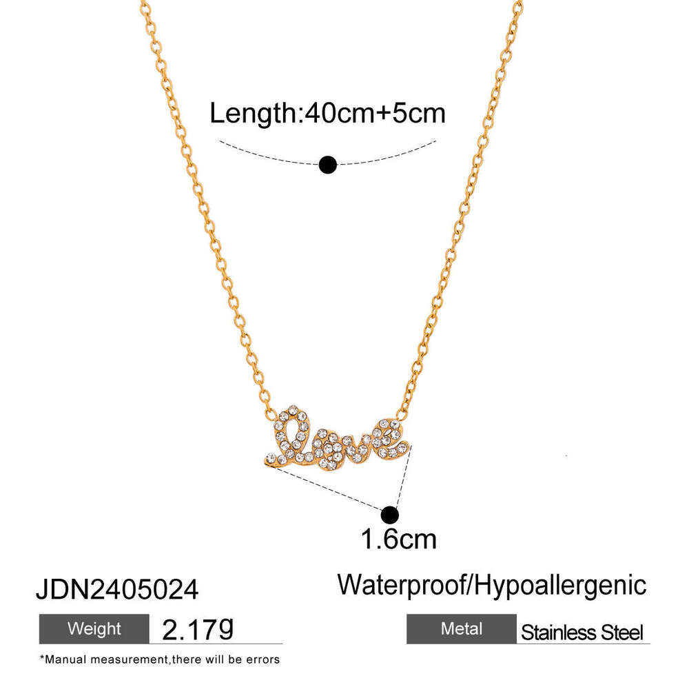 Necklace Luxury Designer Jewelry for women "love" Stainless Steel plated with gold Zircon inlay men Necklaces Festival and Holiday gifts