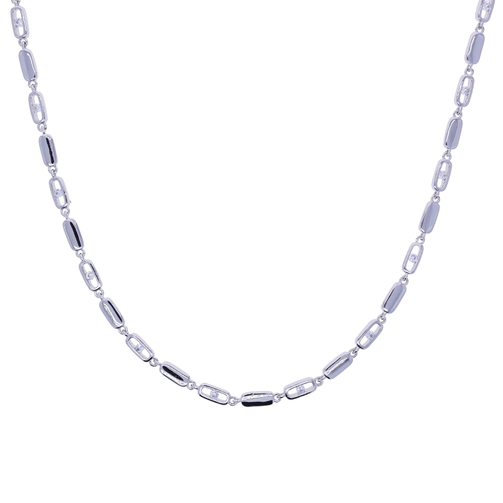 2025 New Women Fashion Jewelry Geometric CZ Rectangle Charm Link Hand Chain Bracelet Choker Y Lariat Necklace