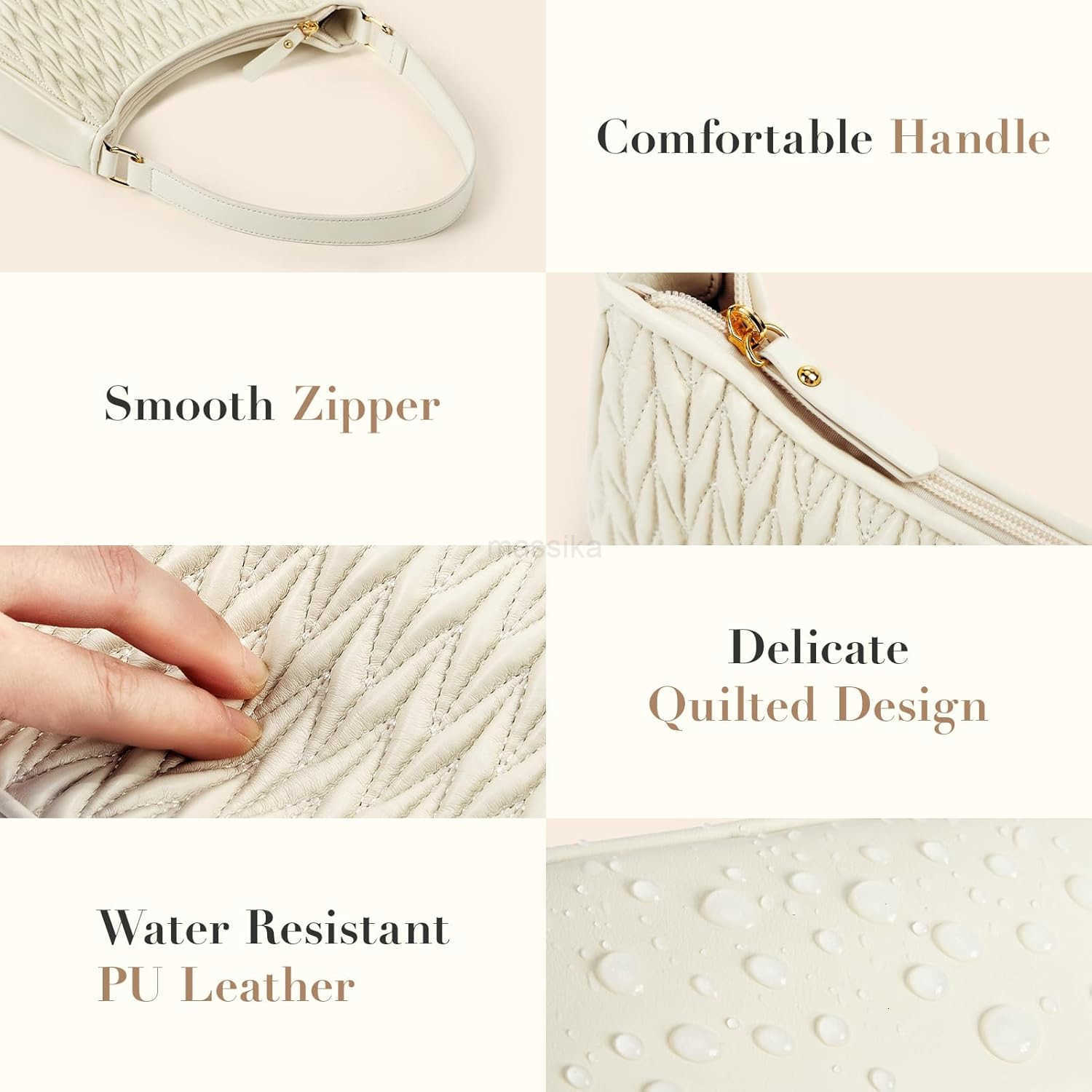 Shoulder Bag for Women Small Purse Trendy Clutch Hobo Bag Vegan Leather Mini Handbag with Zipper Closure M250910