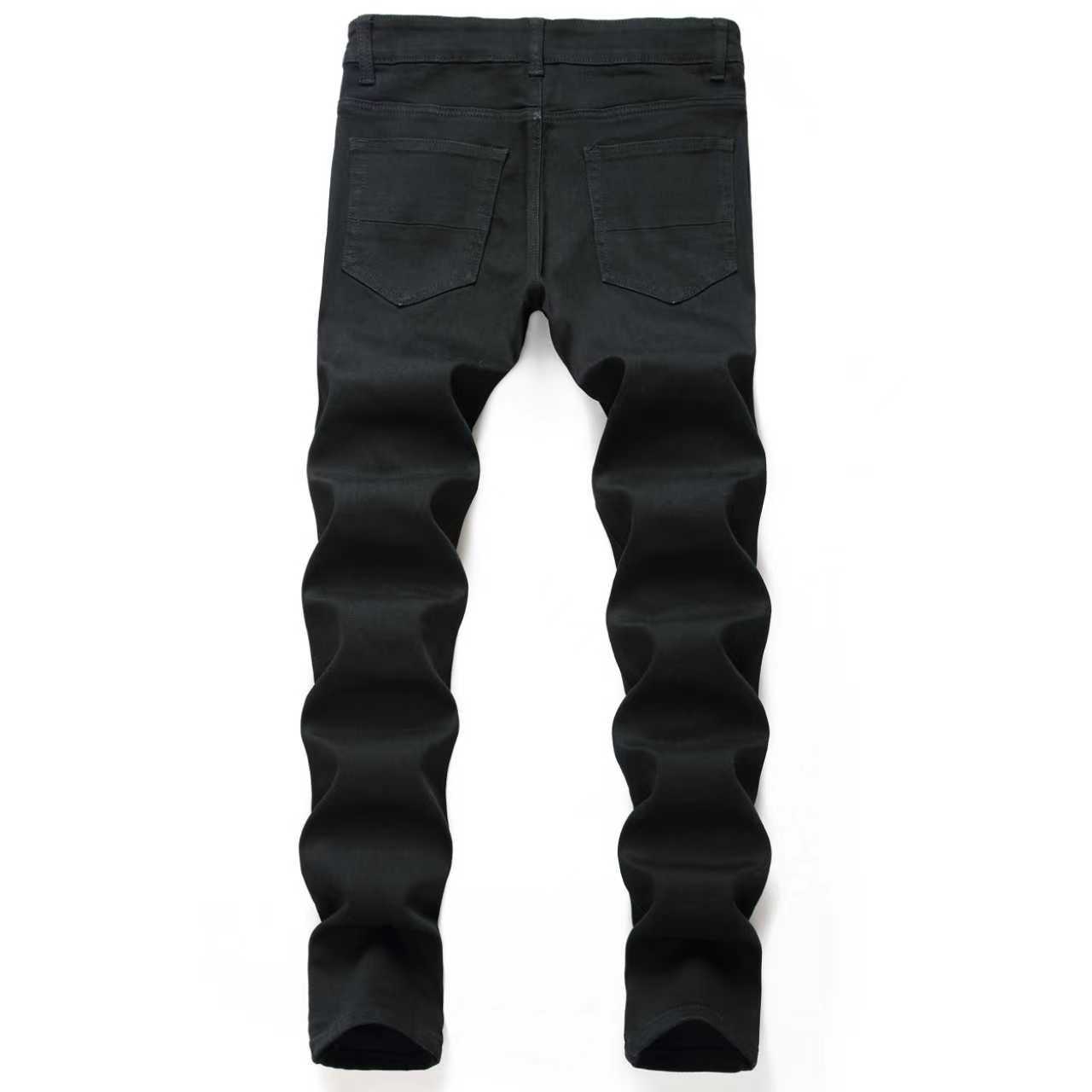 Men's Jeans 2025 New Men's Slim - Fit Ripped Straight - Leg Jeans, Black Casual Fashion Denim Pants-DH528