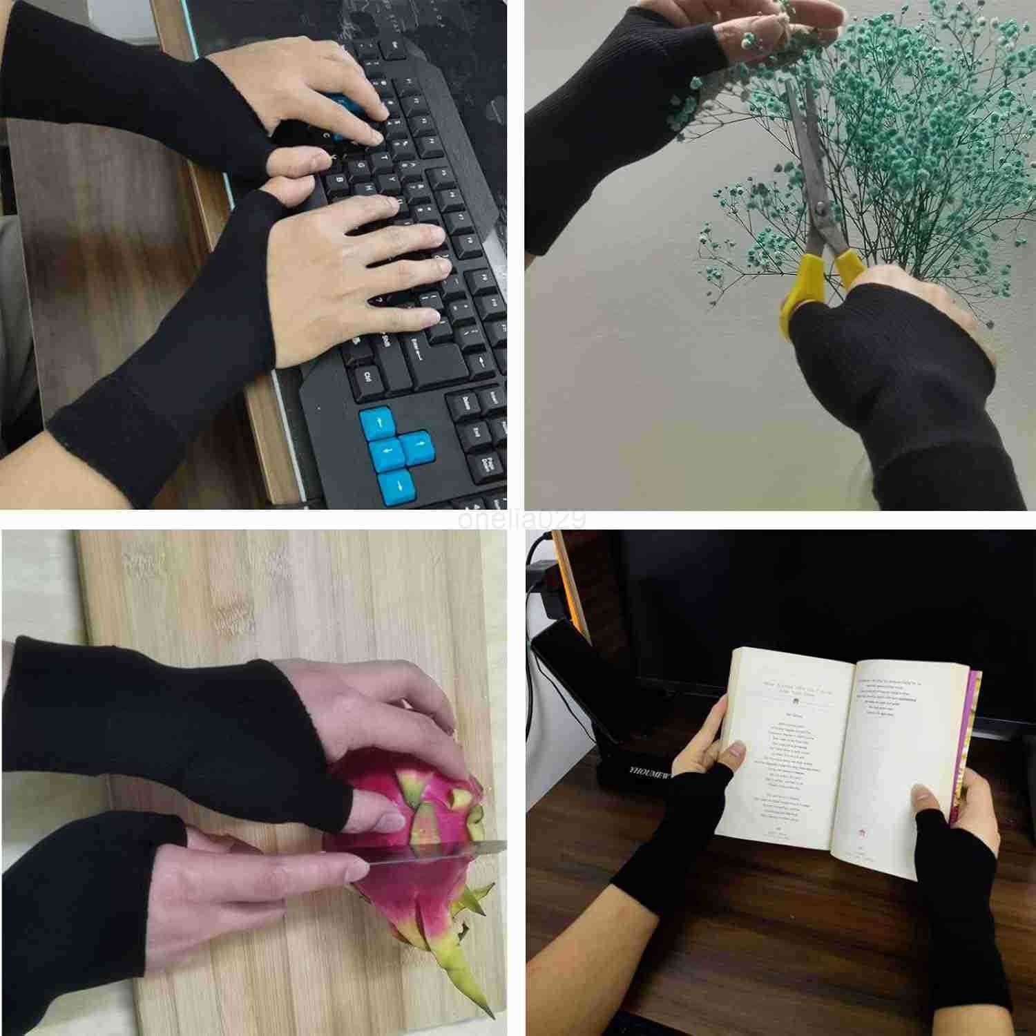 Wrist Thumb Compression Arthritis Gloves1 PairBreathable Wrist Support Brace Fingerless Glove with Gel Thumb Injury PadsComfortable Carpal Tunnel Slee