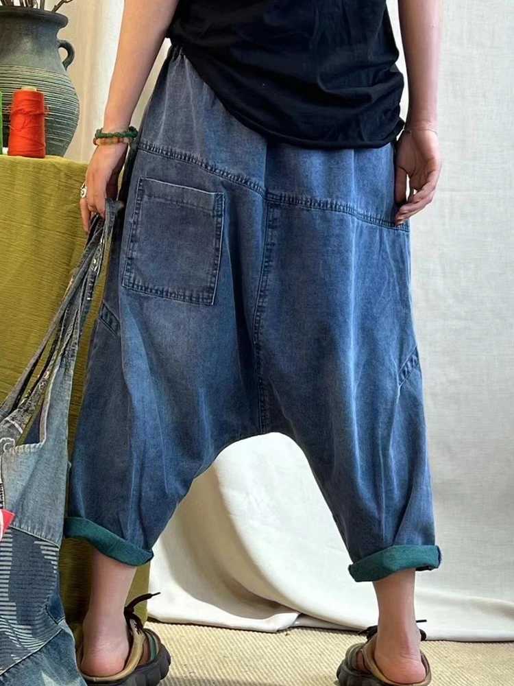 2025 Summer Ladies Chinese Loose Cross Pants Womens Luxury Casual Harajuku Jeans Ladies Classic Vintage Denim Trousers Z250910