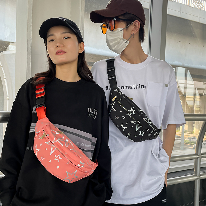 Casual Fashion Unisex Trendy Crossbody Luxury Bag Bag Nylon Designer Bag Five Star Print Sports Chest Bag Student Large Capacity Free Shipping Crossbo