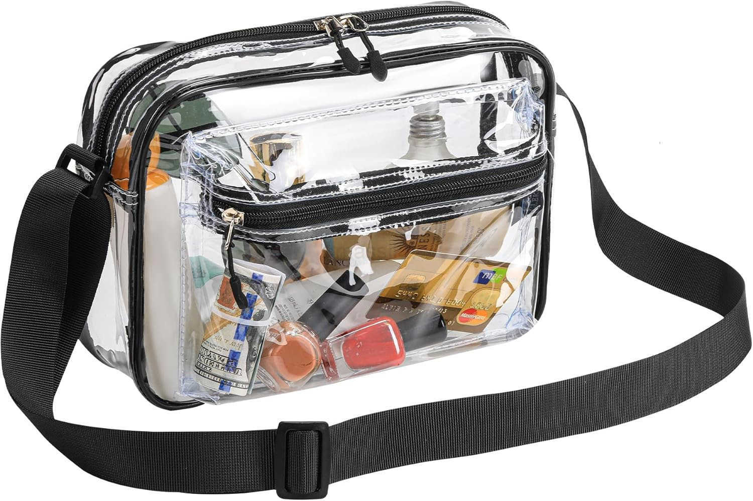 Womens See Through Messenger Bag Clear Stadium Work Crossbody Shoulder Purse M250910