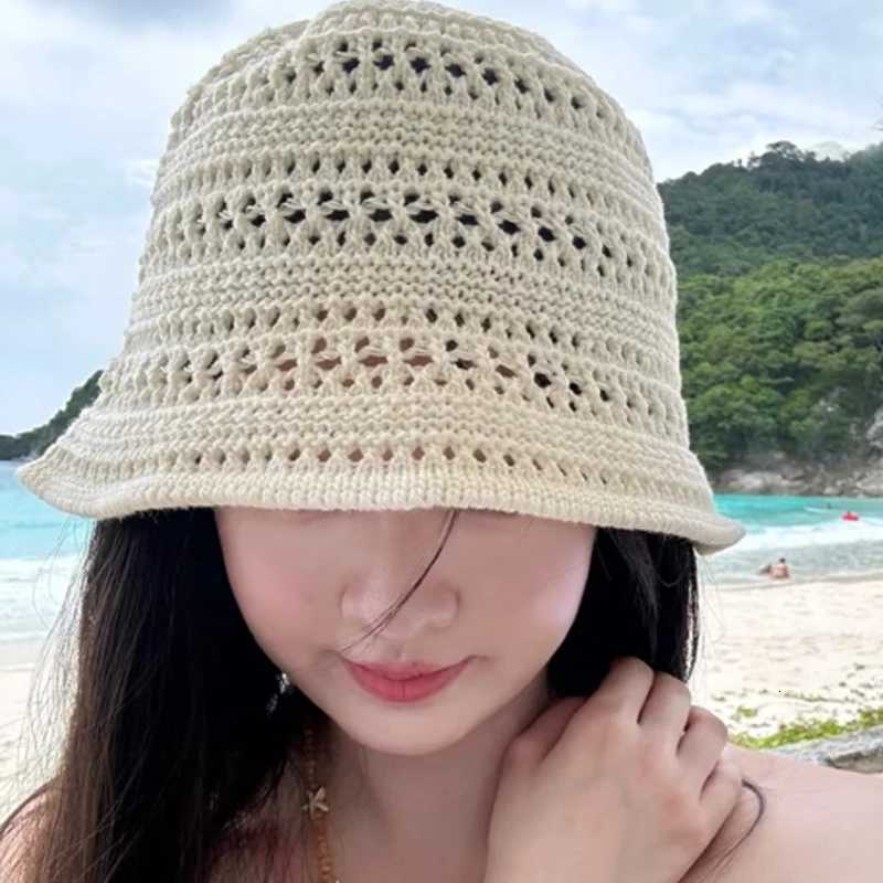 Wen Bucket Hat Summer Hollow Out Thin Breathab Sun Hat Fa Beach Panama Fold Outdoor Casual Japanese Fishierman G250910