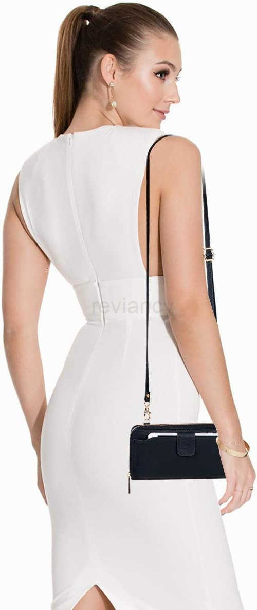 Womens Wristlet Wallet Crossbody Bag Cellphone Purse Handbag RFID Card Slots 2 Strap WristW250910
